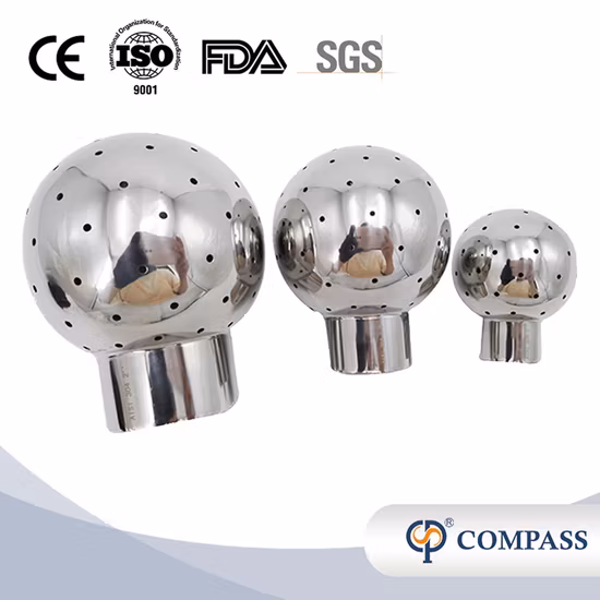 Sfera di pulizia per uso alimentare sanitario DIN con saldatura/bullone/attacco rapido